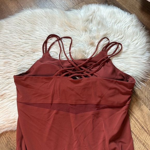 ATHLETA Hyper Focused Bra Dress In Powervita In Dried Cinnamon - Picture 4 of 5
